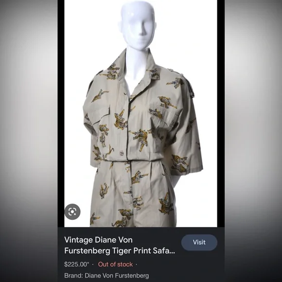 Dianne Von Furstenberg tiger print jumpsuit vintage - Picture 7 of 11
